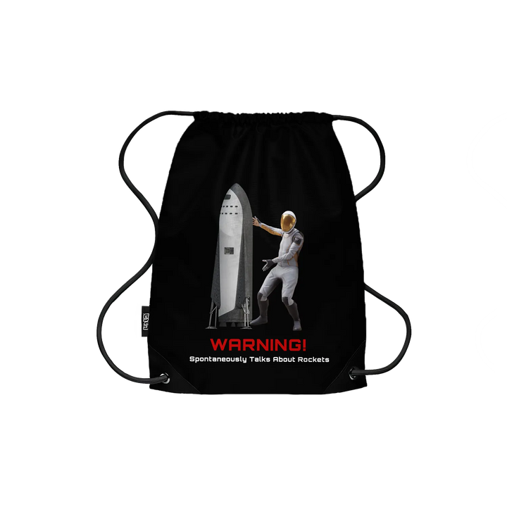 Drawstring Backpack Warning - Spontaneously Talks About Rockets