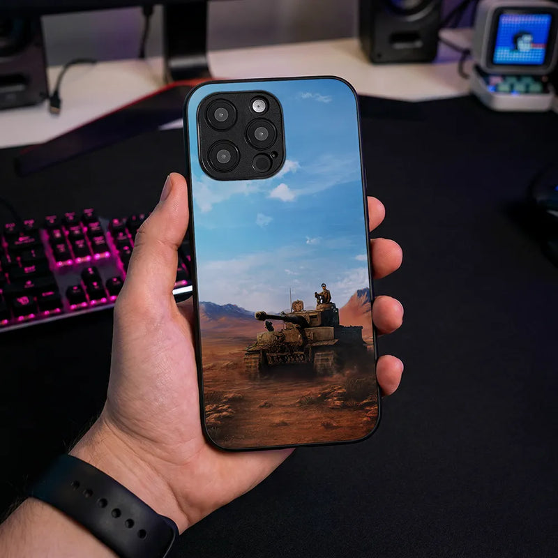 Glass Phone Case Tiger Tank