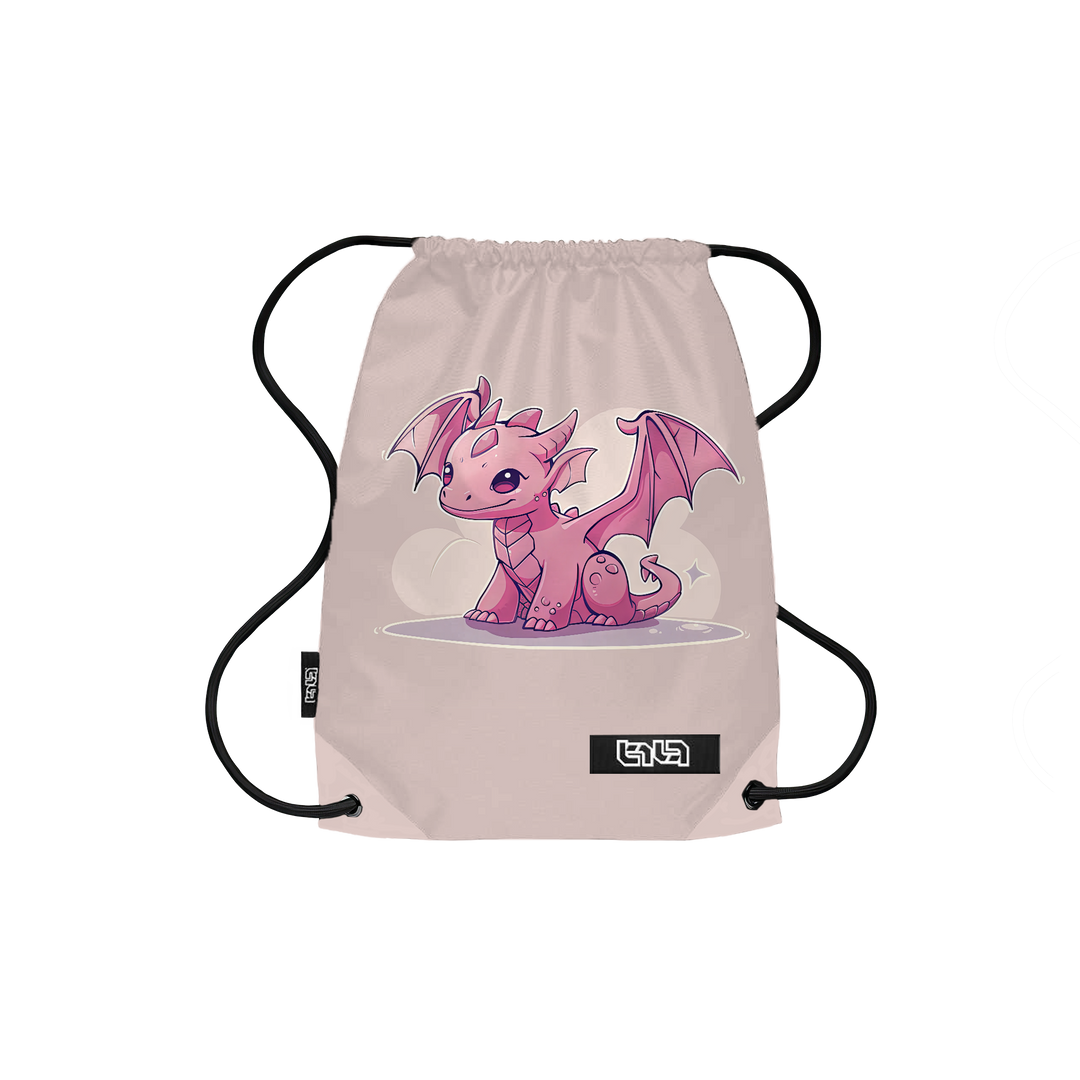 Drawstring Backpack Pink Dragon