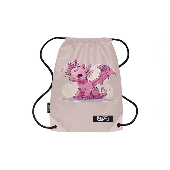 Drawstring Backpack Pink Dragon