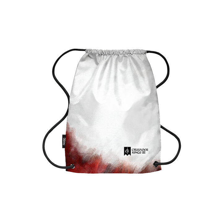 Drawstring Backpack Red & White Banner
