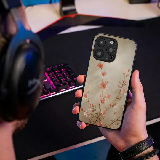 Glass Phone Case Delicate Flower