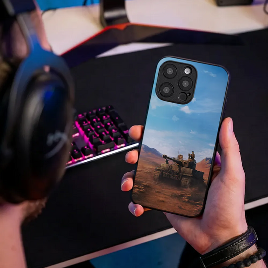 Glass Phone Case Tiger Tank