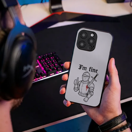 Glass Phone Case I'm Fine