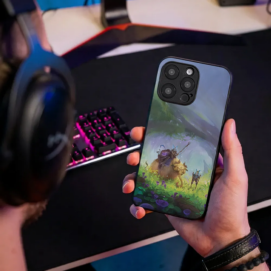 Glass Phone Case Wooliphant and the Sea of Moss
